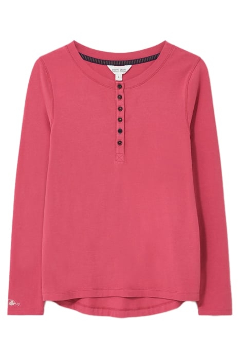 HAILEY HENLEY PJ TOP DEEP PINK 2