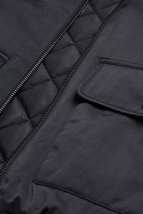 BOMBER BI-MATIERE SATIN BLACK 2