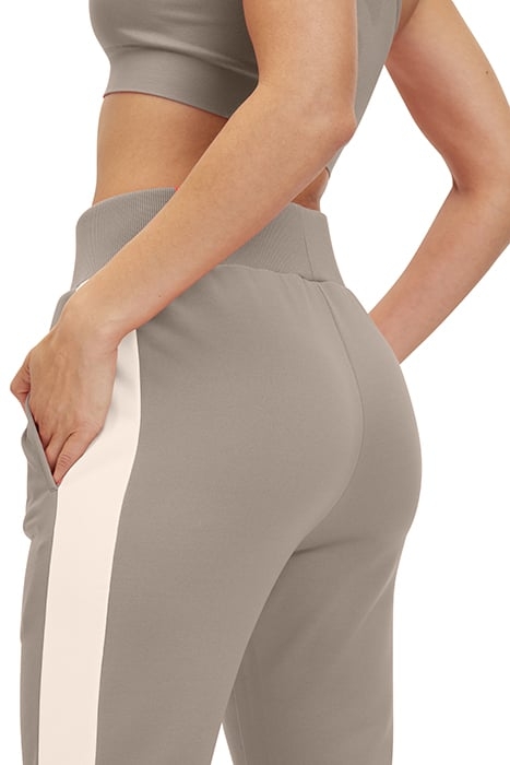 TISENS HIGH WAIST TRACK PANTS MOCHA MERINGUE-SILVER PEONY 7