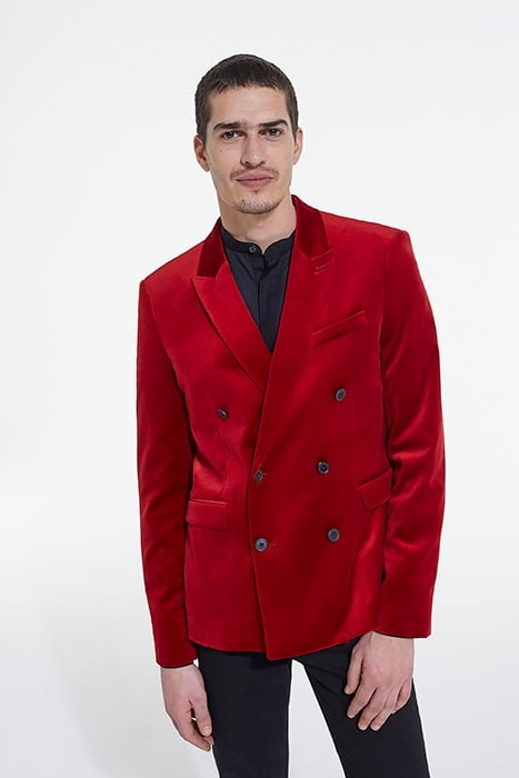 VESTE VELOURS CROISEE RED 1