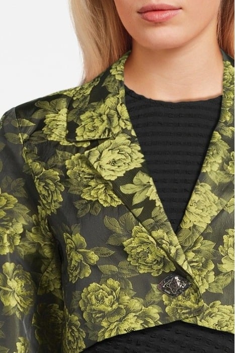 JACQUARD SUITING CROPPED BLAZER LEMON ZEST 4