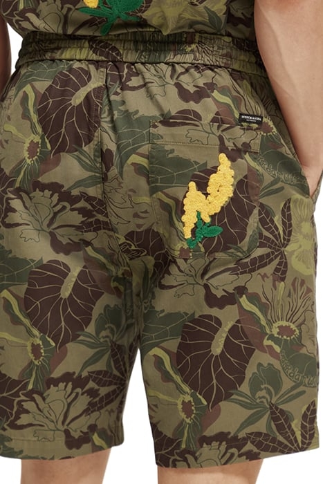 FAVE- PRINTED TWILL BERMUDA SHORT WITH EMBROIDERY CAMO FLORA 8
