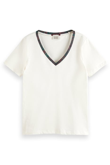 CONTRAST NECKLINE V-NECK T-SHIRT SOFT ICE 4