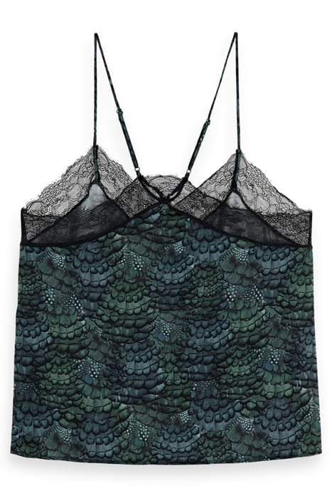 CAMISOLE WITH LACE DETAIL FEATHER BOTTLE GREEN 5