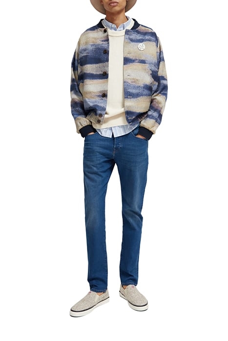 JACQUARD BOMBER JACKET BLURRED LANDSCAPE BLUE 2