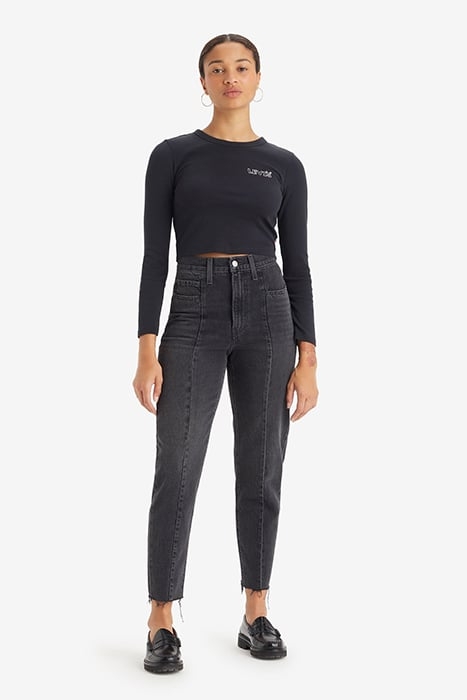 HIGH WAISTED JEANS IN WASHED BLACK 1