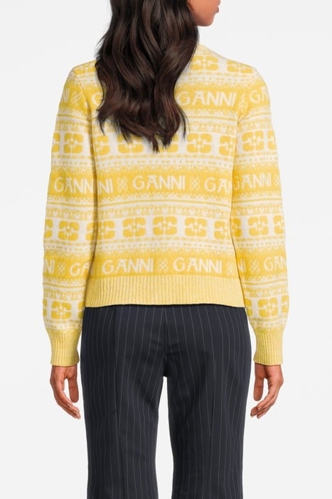 LOGO WOOL MIX CARDIGAN MAIZE 2