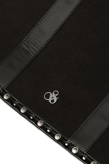 CANVAS SHOPPER WITH STUDS AND LEATHER TRIMMING EVENING BLACK 7
