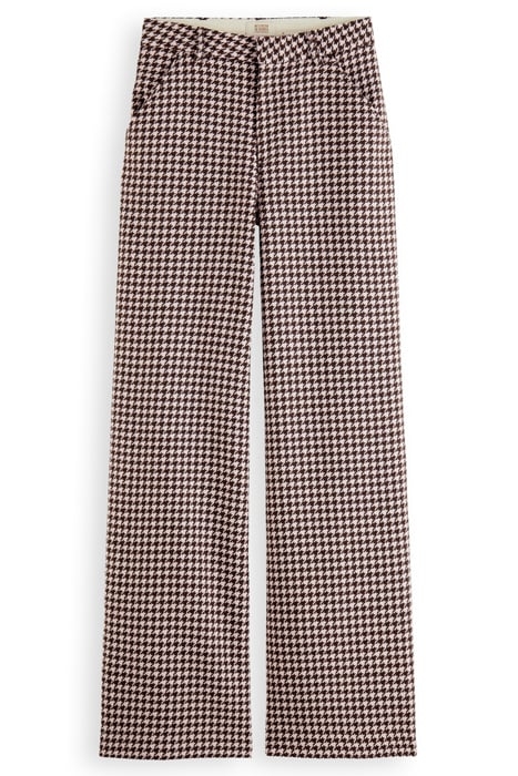 HANA - HOUNDSTOOTH HIGH RISE WIDE LEG PANTS HOUNDSTOOTH PINK 4