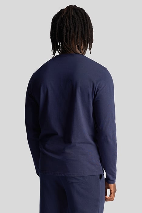 CO-ORDINATE PRINT PLAIN LONG SLEEVE T-SHIRT NAVY 2