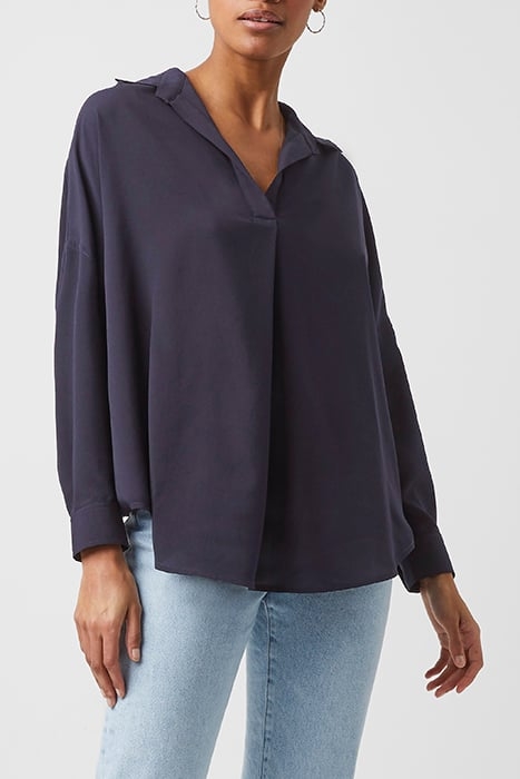 RHODES CREPE POP OVER SHIRT BLUE 1