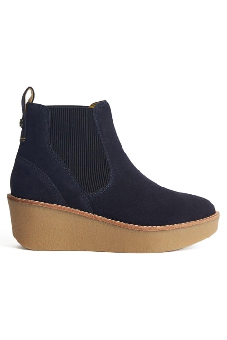 LOTTIE SUEDE WEDGE BOOT DARK NAVY 1