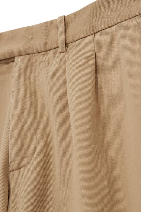 PANTALON SEUL A PINCES ET REVERS CAMEL 2