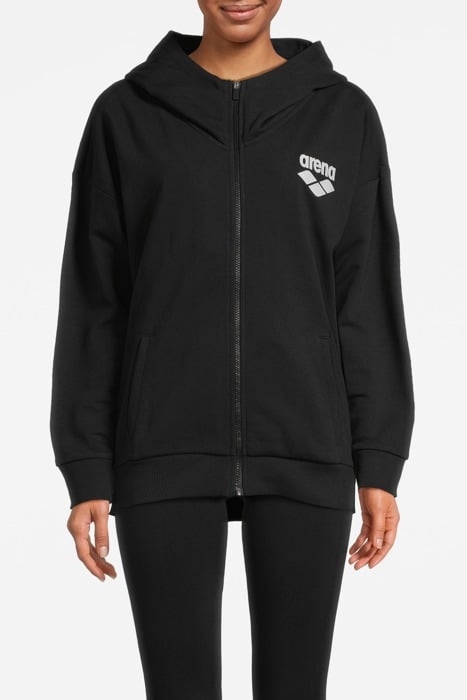 WOMAN FULL ZIP HOODIE SWEATSHIRT BLACK 1
