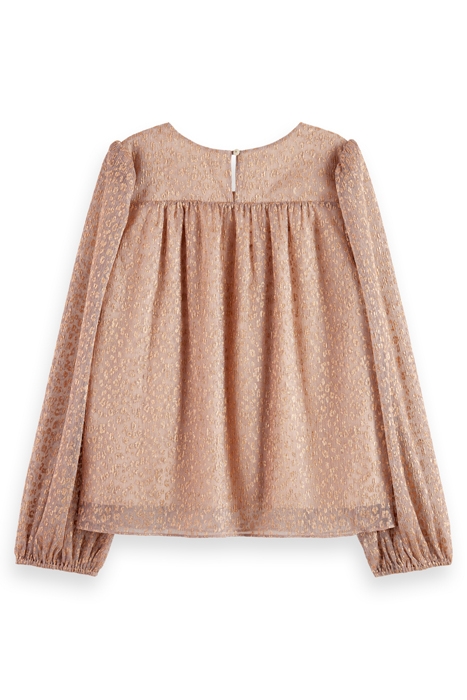 METALLIC BALLOON SLEEVE DRAPEY BLOUSE METALLIC ROSE 5