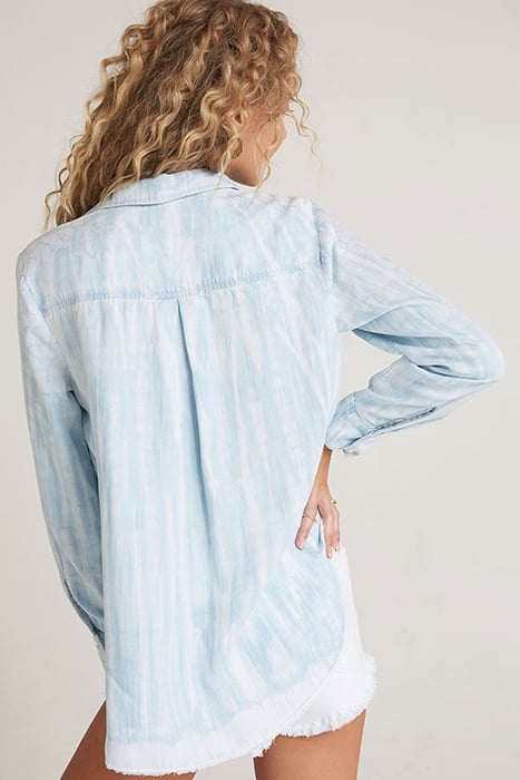FRAY HEM FLOWY BUTTON DOWN VINTAGE HAVANA WASH 2
