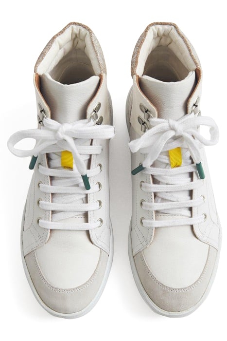 LEATHER SUEDE HI TOP TRAINER WHITE 3