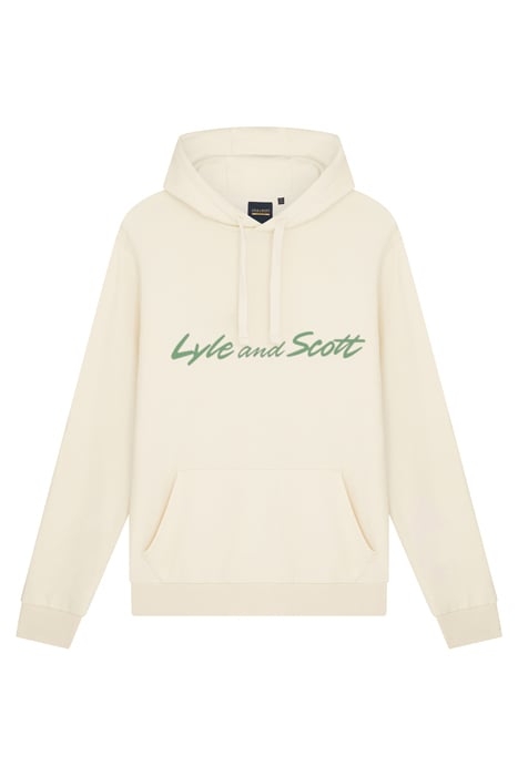 SCRIPT HOODED SWEATSHIRT VANILLA ICE/ MOLLY'S GREEN 4