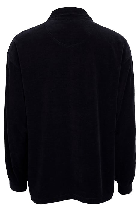 VELOUR LONGSLEEVE POLO BLACK 2