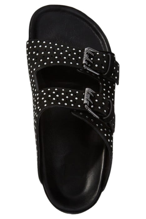 SANDALES EN DAIM AVEC STRASSE ET BOUCLE BLACK 2