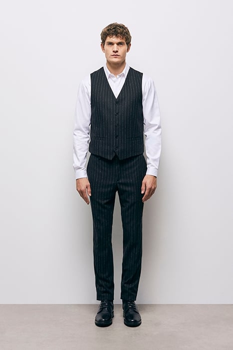 GILET COSTUME RAYURES BLACK WHITE 2