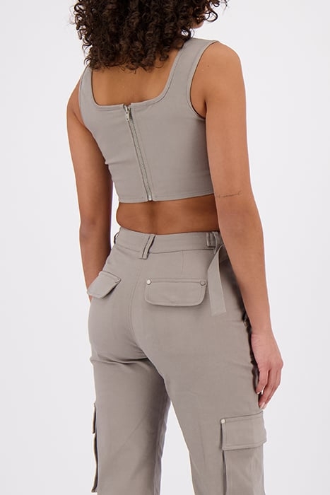 ZIP CORSET TOP GREY 2