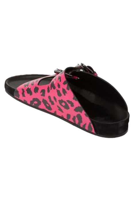 SANDALES EN CUIR IMPRESSION LEOPARD PINK 3
