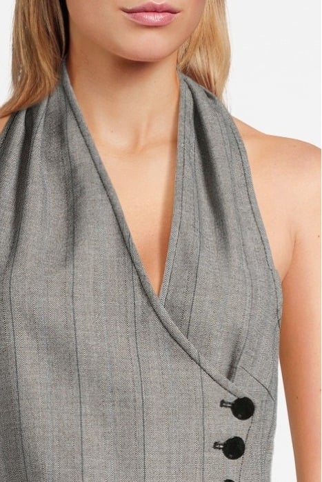 HERRINGBONE SUITING VEST FROST GRAY 4