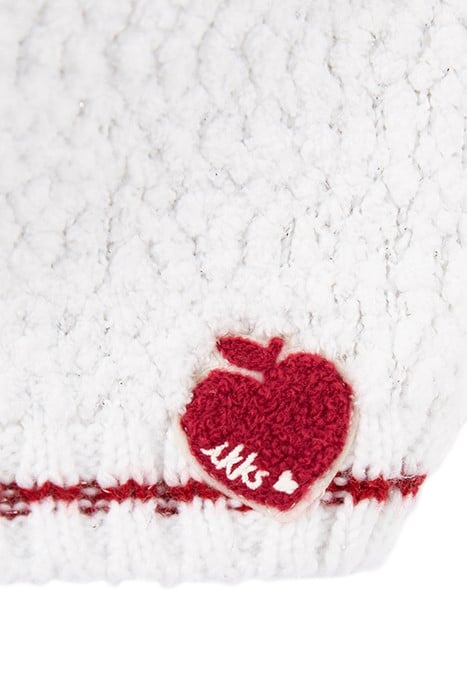 BABY GIRLS’ ECRU KNIT APPLE-HEART BEANIE & SNOOD OFF-WHITE 5