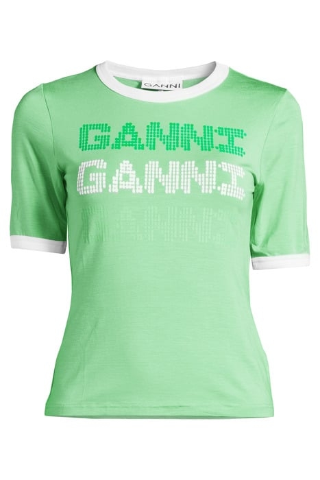 LIGHT STRETCH JERSEY GANNI FITTED T-SHIRT PEAPOD 3