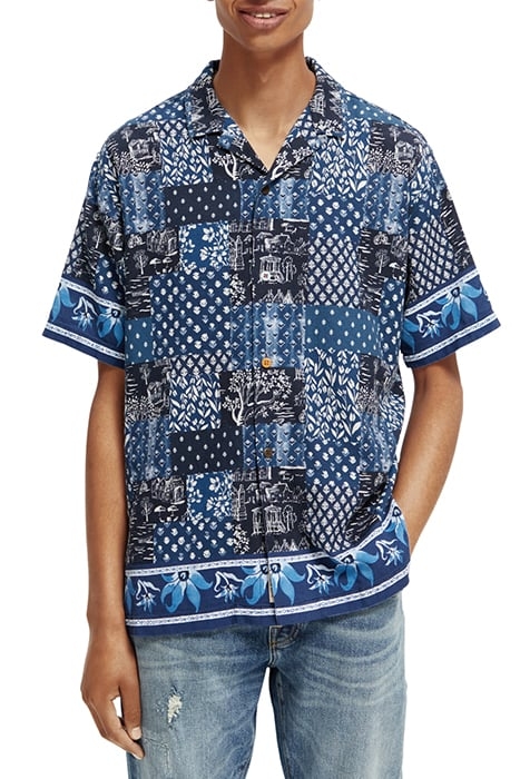 BASKET WEAVE SHORT-SLEEVED CAMP SHIRT COMBO A 1
