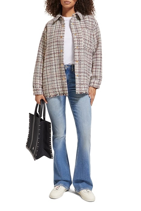 GLITTER TWEED SHIRT JACKET ECRU LUREX MELANGE 6