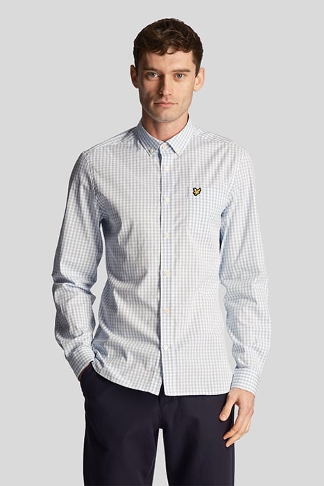 LS SLIM FIT GINGHAM SHIRT LIGHT BLUE/ WHITE 1