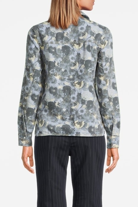 PRINT DENIM SHIRT BRUNNERA BLUE 2