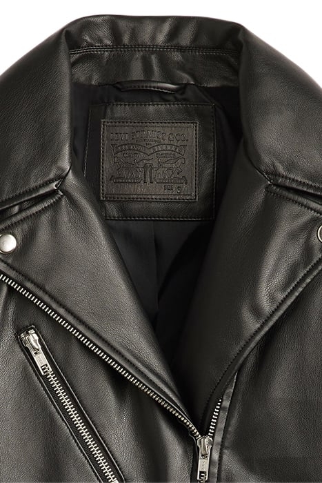 FAUX LEATHER BIKER JACKET IN BLACK 6