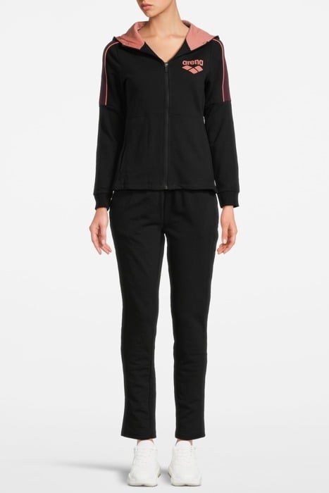 WOMAN HOODIE TRACKSUIT FULL ZIP A-AFW805 BLACK-WINETASTING 1 1