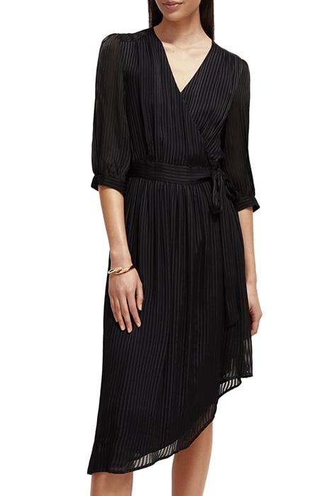 ASYMMETRIC WRAP DRESS BLACK 6