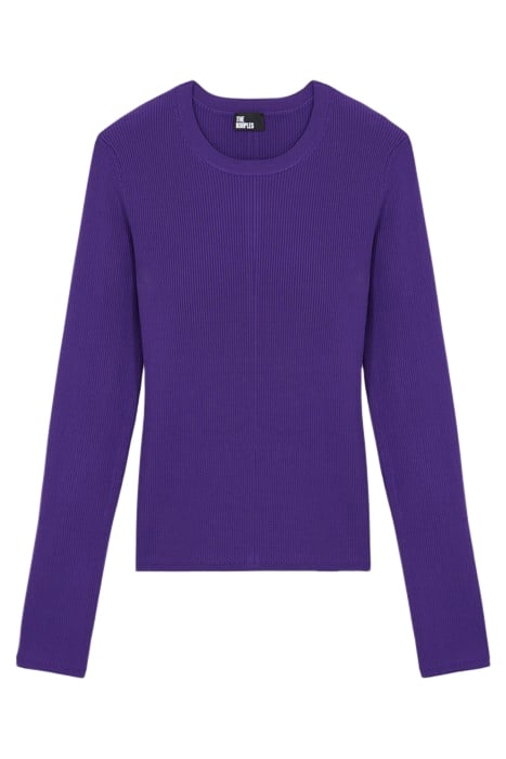 PULL COL ROND MANCHE LONGUE EN VISCOSE PURPLE 1