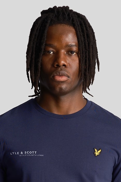 CO-ORDINATE PRINT PLAIN LONG SLEEVE T-SHIRT NAVY 5