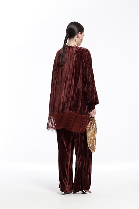 CRUSHED VELVET SET KIJUMPSUIT AND TROUSERS RUSSET ORANGE 2