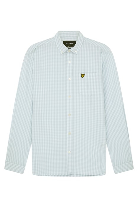 LS SLIM FIT GINGHAM SHIRT LIGHT BLUE/ WHITE 4