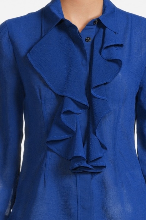 CHIFFON RUFFLE SHIRT SODALITE BLUE 4