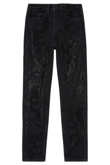 JEAN SLIM NOIR LOGO STRASS BLACK WASHED 1