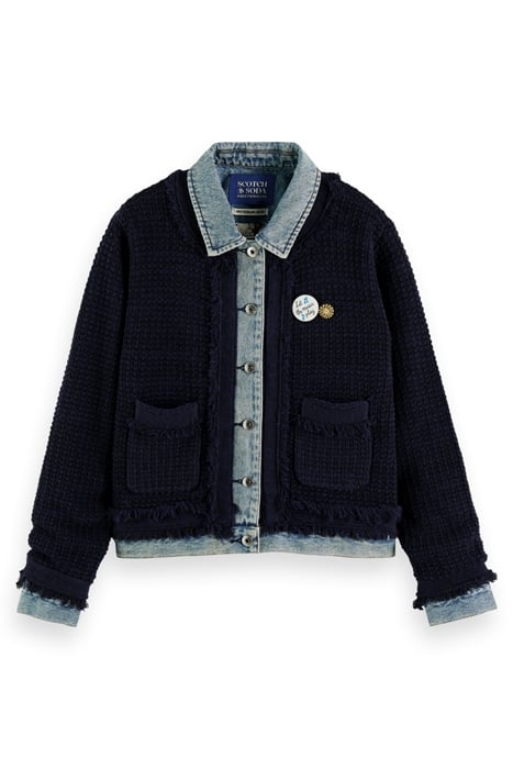 DENIM TWEED MIX BLAZER JACKET NIGHT 4