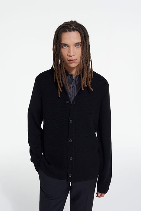 CARDIGAN AVEC DETAILS POINT BLACK 1