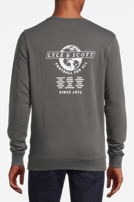 FOOTBALL WORLD GRAPHIC CREW NECK SWEATSHIRT GUNMETAL 2