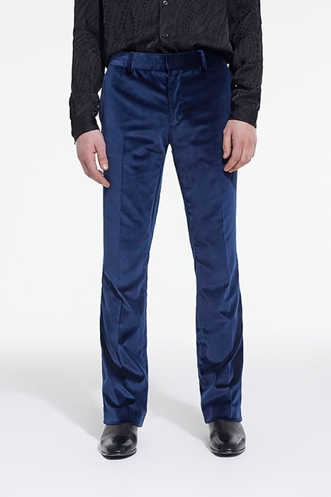 PANTALON COSTUME VELOURS LISSE NAVY 1