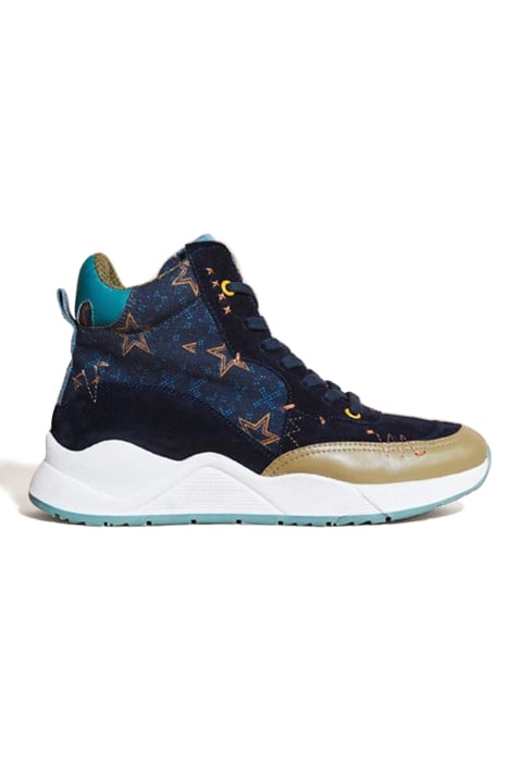 CRAFT PRINTED HI TOP TRAINER NAVY 1