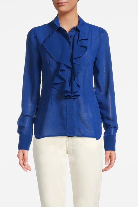 CHIFFON RUFFLE SHIRT SODALITE BLUE 1