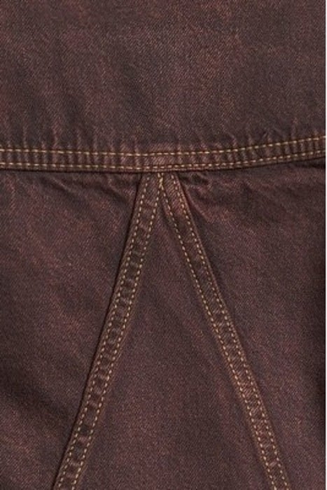 OVERDYED BLEACH DENIM CROPPED JACKET SHAVED CHOCOLATE 5